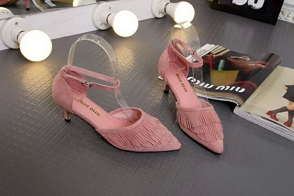 MIUMIU Shallow mouth kitten heel Shoes Women--012